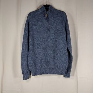 St. John's Bay Cotton Men's Heather Dark Grey Half-Zip Pullover Casual Sweater